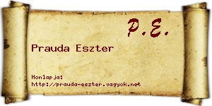 Prauda Eszter névjegykártya